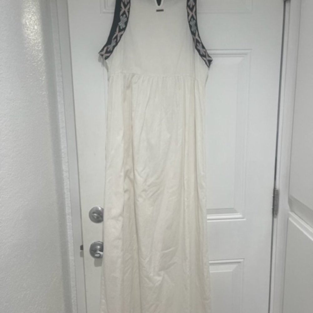 BILLABONG White Black MAXI DRESS TRIBAL DESIGN Beachy Large XL - Picture 3 of 5